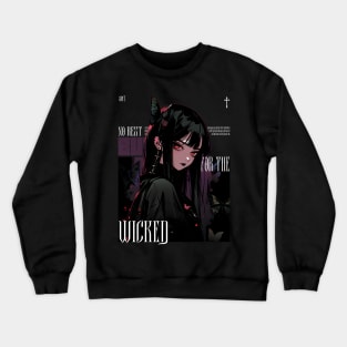 No Rest For The Wicked Anime Goth Halloween Crewneck Sweatshirt